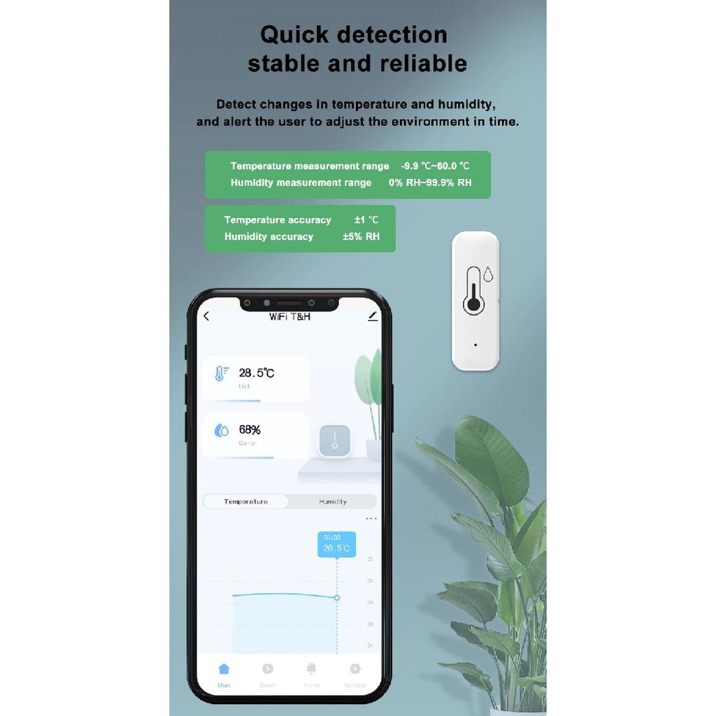 Tuya WIFI Датчик температуры и влажности Smart Life APP Удаленный мониторинг Умный термогигрометр Работает с Alexa Google Assistant