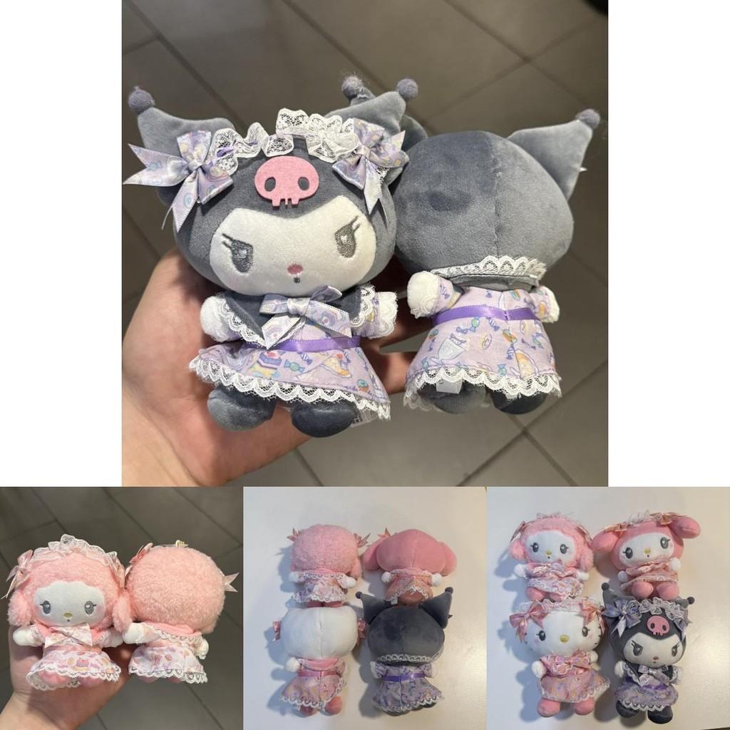 Hello Kitty Kuromi My Melody Lolita Dress Up Plush Doll Pendant For Backpack Charm
