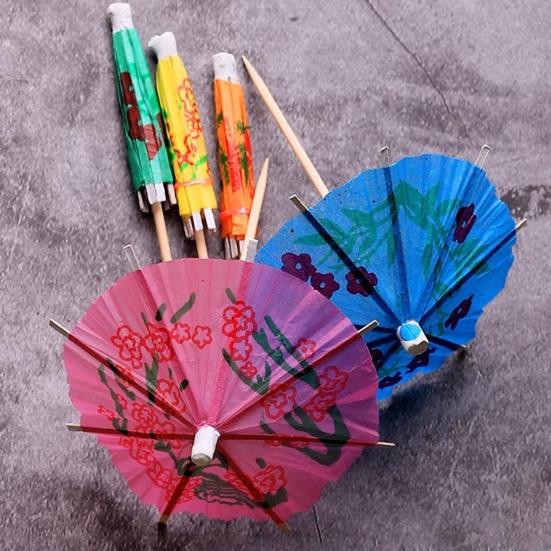 40 шт., цветные палочки для фруктов, зубочистки для напитков, одноразовая бумажная бирка для зонтика для домашнего декора, вечеринки