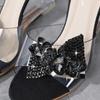 Women's High-Heeled Sandals Summer All-Match Simple Women's Shoes Beveled Transparent Heels