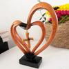Modern Hearts Cross Sculpture Resin Christian Standing Decor Craft Entwined Hearts Cross Bookshelf