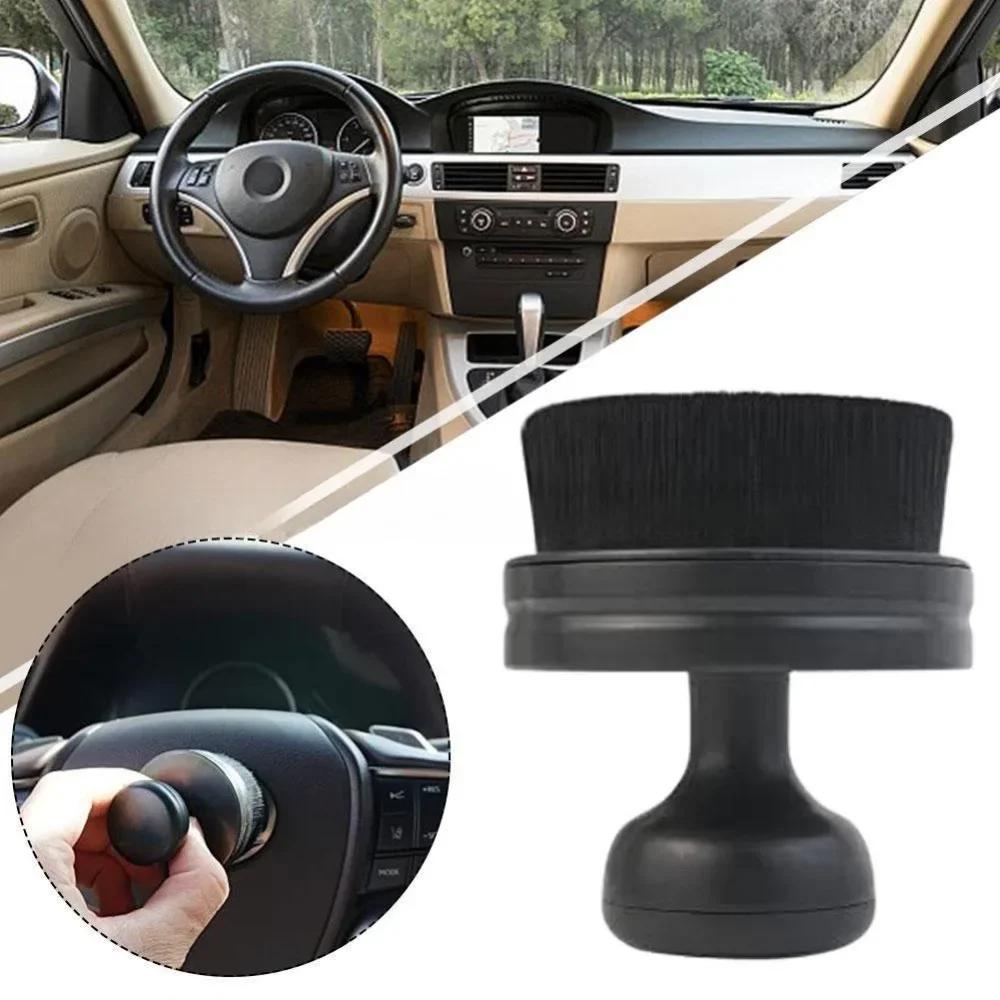 Auto Detail Brush Portable Car Tire Brush with Seal Cover High Density Soft Detailing Brush for Tire Shine Polish Wax Car Care