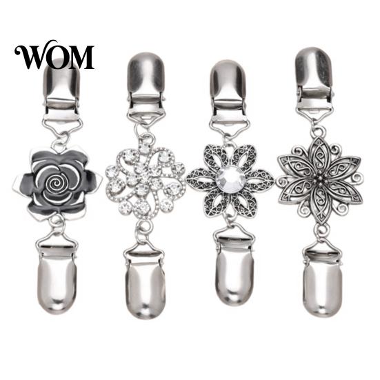 Fashion Scarf Buckles 4Pcs Vintage Sweater Clips for Women Girls, Retro Floral Cardigan Clips, Elegant Clasps Clothing Fasteners Shawl Clip,