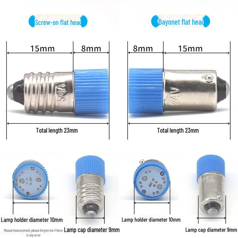 9 мм B9 Байонетный цоколь E10 для светодиодной лампы с кнопочным выключателем, фитиль ZB2XB2LAY37 12 В