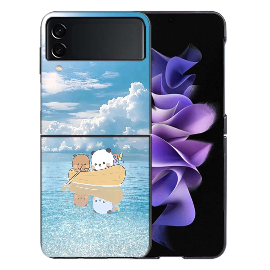 Милый Чехол BuBu DuDu для Samsung Z Flip7 6 Galaxy Чехол Ударопрочный Z Flip5 Z Flip3 4 5G Жесткая Крышка Телефон TPU PC Жесткий Funda