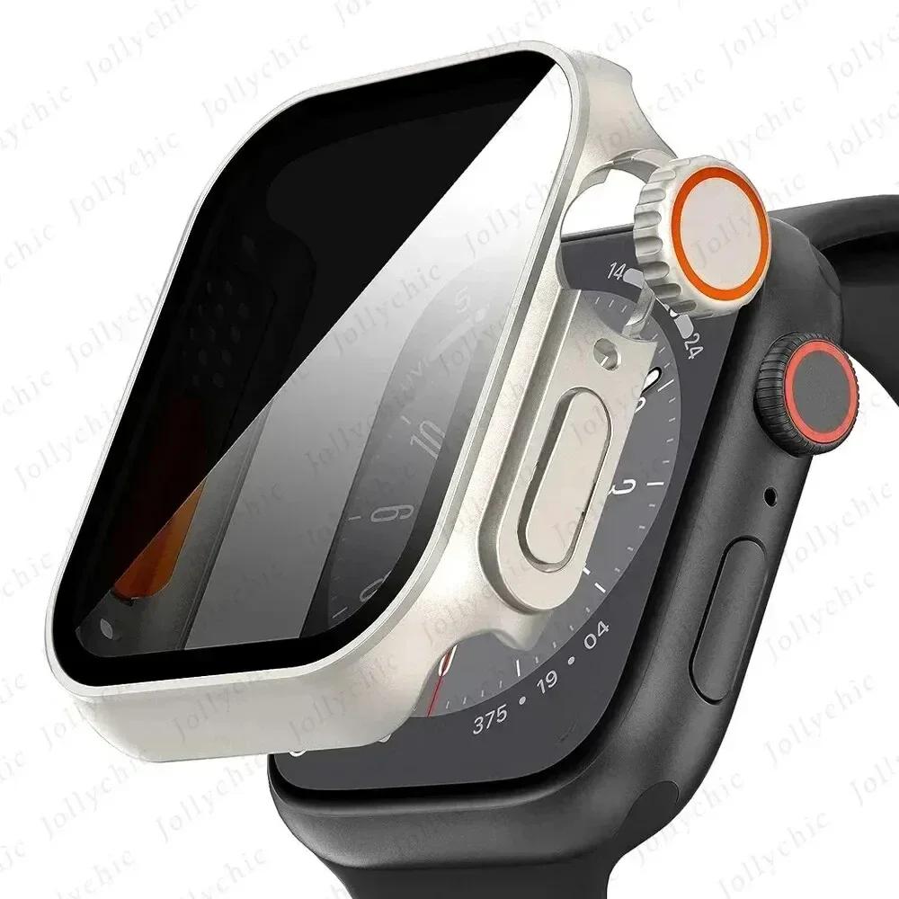 Чехол для часов Watch Series 9/8/7/6/5/4 SE 44 45 41 40 мм с закаленным стеклом Ultra Privacy