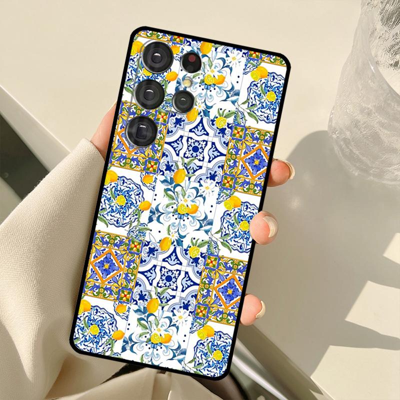 Средиземноморский Лимон Чехол Для Samsung Galaxy S25 Ultra S21 S22 S23 S24 Ultra S9 S10 Plus S20 FE S25 FE Задняя Крышка