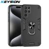 KEYSION Противоударный чехол для Samsung S25 Ultra 5G S25+ Plus, защитное кольцо для камеры, подставка, чехол для телефона Galaxy S24 Ultra S23 FE