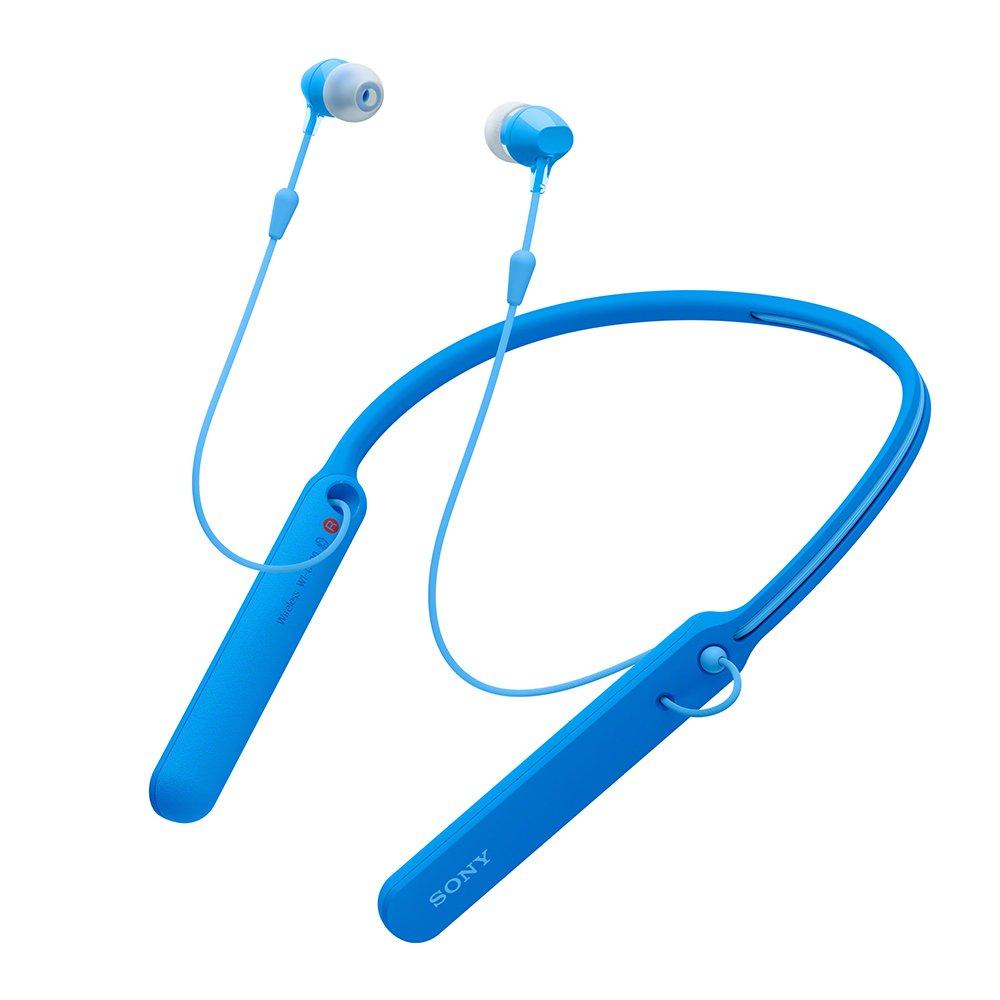 Sony Wireless Earphones Bluetooth Up To 20 Hours of Continuous with 2017 Blue L WI-C400 Compatible, Playback, In-ear Type, Microphone, Model, WI-C400