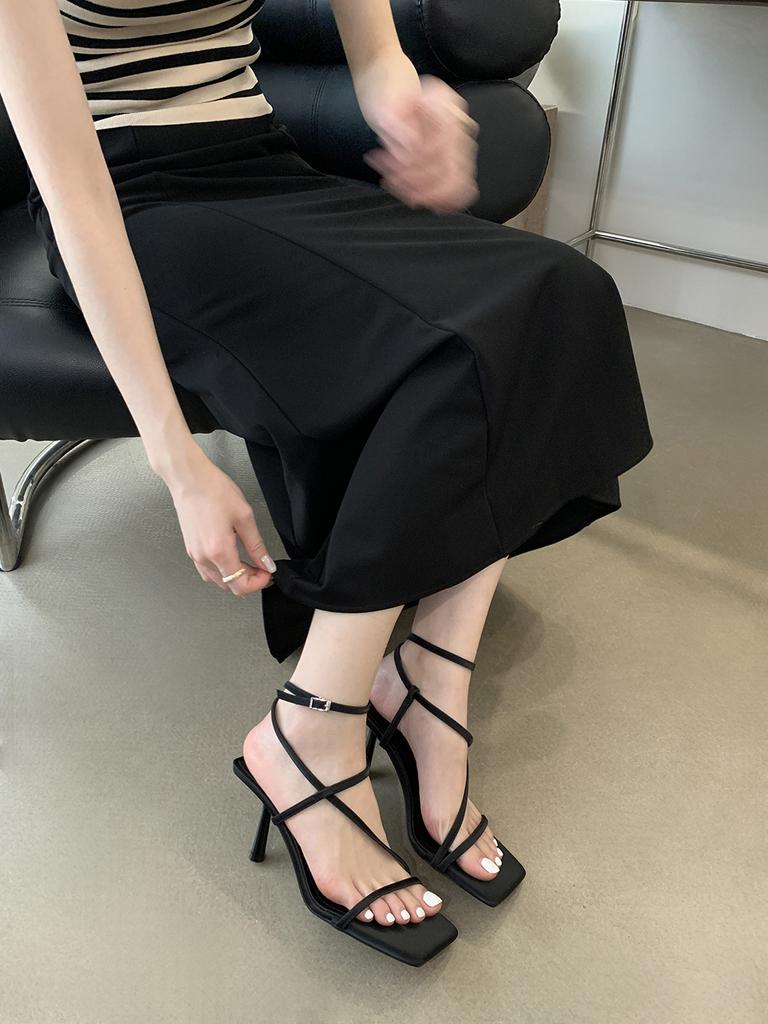 Модные женские босоножки с открытым носком летние туфли на тонком высоком каблуке черные золотые серебряные бежевые летние сексуальные босоножки женские 39