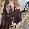 Trendy New Korean Niche Retro Style Portable Bucket Bag Autumn and Winter Fashionable Women's Commuting Simple Messenger Bag