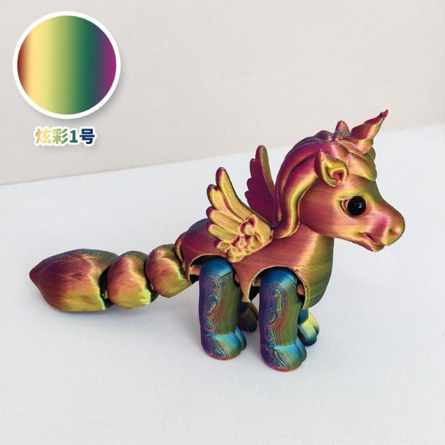 Мини Многосуставная Подвижная 3D-печатная Игрушка Пони Милая Рельефная Сенсорная Фигурка Украшение для Дома Офиса Настольное Украшение Детский Подарок