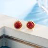 2022 Новые серьги из золота с красным агатом со знаком зодиака для женщин - Элитный легкий роскошный ретро-стиль