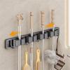 Toilet Kitchen Storage Rack Mop Clip Rack Artifact Mop Wall Clip Broom Mop Hook Buckle Home Accessories Plastic Tray Lazy Susan
