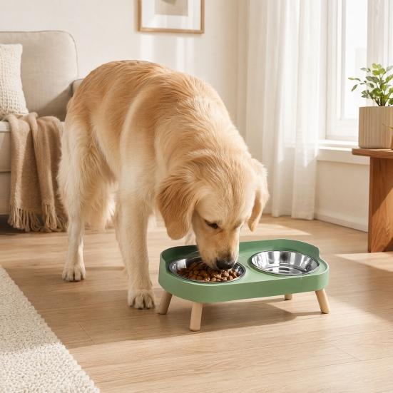 Elevated Cat Bowl, Dual 13.53oz Stainless Steel Bowls, Non Spill Cat Bowl with Raised Stand, Pet Food And Water Bowl Set for Indoor Cats