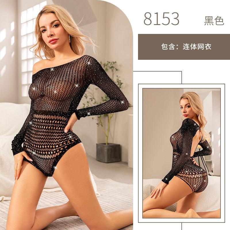 Сексуальная сетчатая одежда с крупной сеткой, цельная, прозрачная, эротичное нижнее белье больших размеров, женская униформа