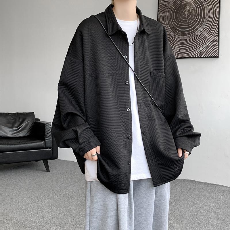 2024 Men Shirts Men Clothing Harajuku Black Shirt Korean Style Men Shirt Long Sleeve Vintage Autumn Men Shirts