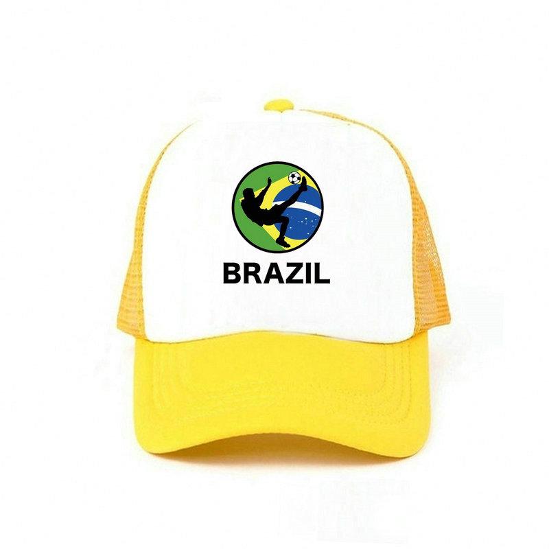 Men Women Football Brazil Team Snapback Cap 2018 Brazil Fan Soccer Sports Cap Yellow Green Brazil National Parrot Flag Hat YY456