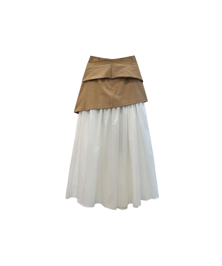 Meuameu Blazer Crop Layered Skirt
