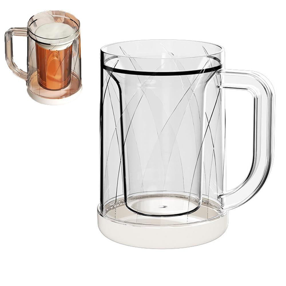 Double Layer Liquid Refrigerator Frozen Cup Summer Drink Glass Beer Mug Transparent Beer Mugs