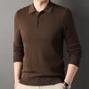 Весенне-осенний кардиган мужской свитер с лацканами 100% чистая шерсть свитер нижняя рубашка папа топ мужская одежда