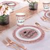 Rose Gold Disposable Tableware Happy Birthday Party Decoration Kids Adults Plates Napkin Cups Wedding Birthday Party Supplies