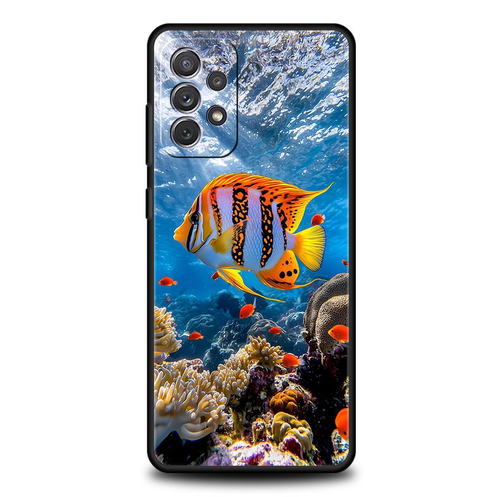 Чехол для телефона Samsung A15 A13 A35 A55 A51 A71 A41 A31 A21S A03S A05 A17 A23 A25 A33 A53 A73 5G A07 4G Обложка Мультяшная Милая Рыбка
