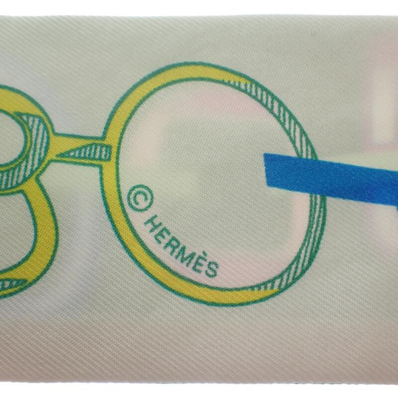 HERMES   Scarf Green/white Silk Women