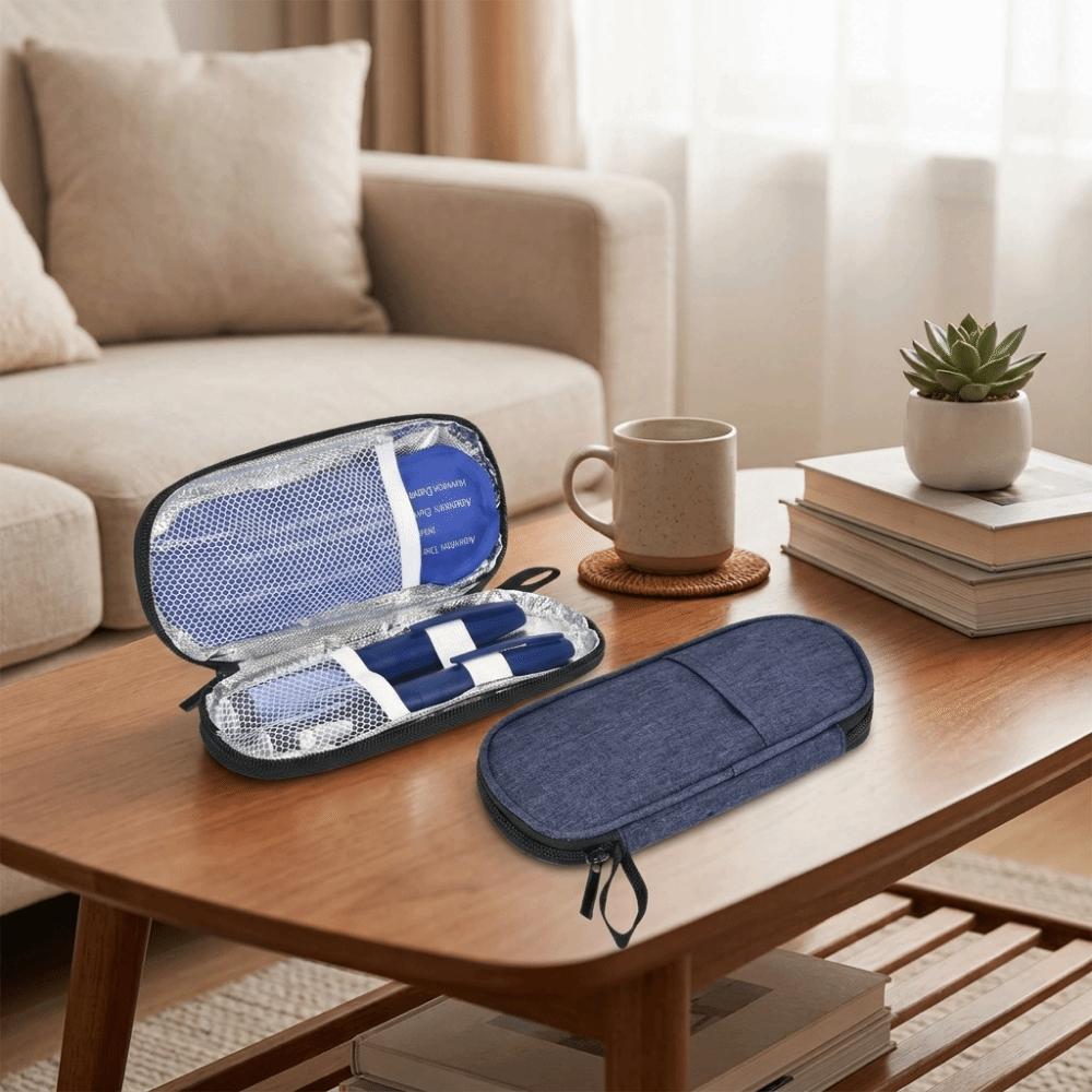 Zippers Closure Insulin Cooler Protective Thermal Insulated Cooler Durable Drug Freezer Diabetics