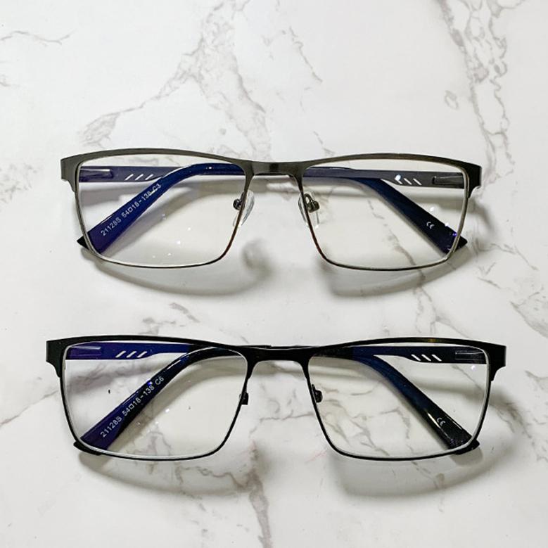 Men Square Metal Large Frame Reading Presbyopia Glasses Business Eyewear