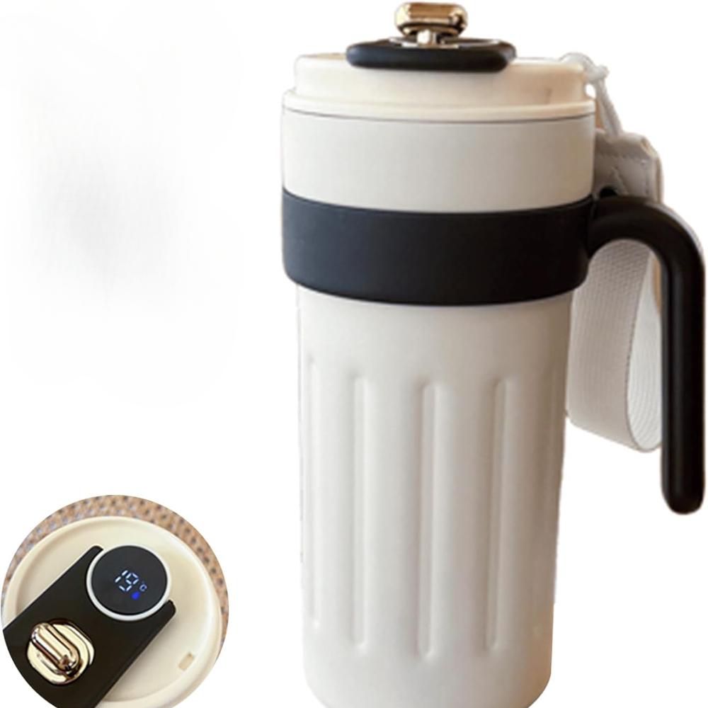 Кофейная чашка с дисплеем температуры, светодиодный дисплей температуры, кофейная кружка из нержавеющей стали, термос, интеллектуальная кофейная чашка с крышкой