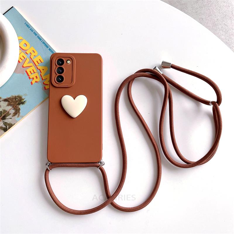 Чехол-ремешок Love Heart для Samsung Galaxy S21 S22 S23 Plus Ultra 5g S20 Fe, силиконовый чехол-шнурок S21fe S20fe