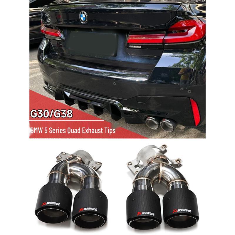 Черный титановый четырехствольный выхлопной наконечник из нержавеющей стали для BMW 5 серии G30/G38
