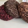Retro Deerskin Velvet Leopard Print Beret Female Street Versatile Painter Hat Bud Big Head Circumference Pumpkin Hat Trendy