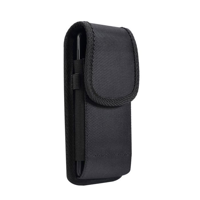 Pour Oukitel WP23 (2023) Étui Housse Ceinture Verticale Cuir Nylon - Noir