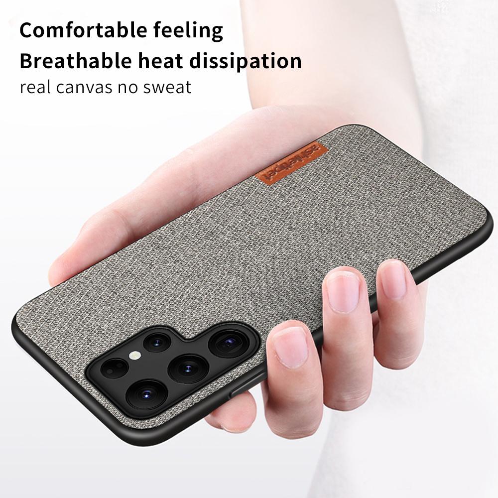 Чехол для телефона из ткани и холста для Samsung Galaxy S21 S22 S23 Ultra S23 Plus A54 A55 5G 360 Полная защитная задняя крышка