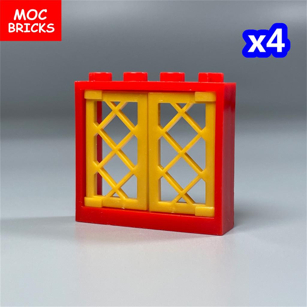 Нетоксичные кубики Moc Оконная решетка 1x2x3 1x4x3 Для строительных блоков Садовая сцена 60607 60594 Собираемые детали Детские игрушки