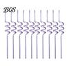 Creative Plastic Straws 10PCS Spiral Straws, Colorful Twisted Translucent Drinking Food-Grade And Cold Drink PETG Reusable Party Accessories