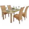 Dining Chairs - vidaXL - Set of 4 - Solid Mango Wood - Authentic Rattan - Comfortable