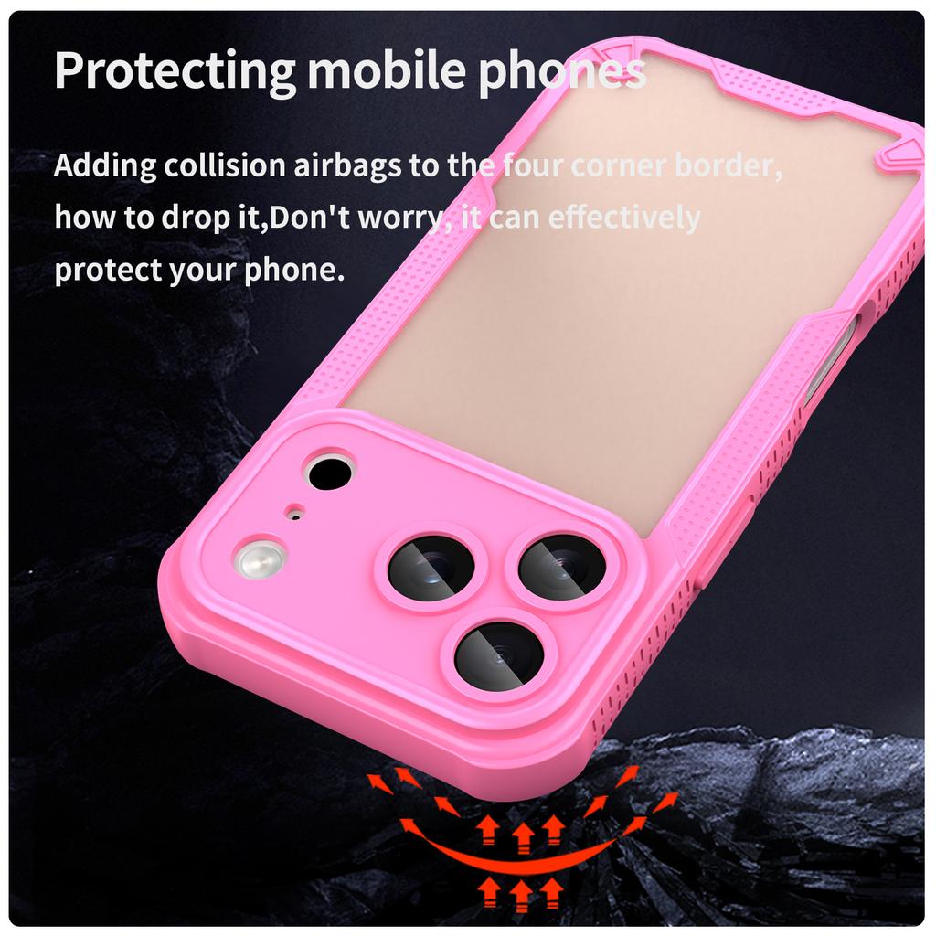 For iPhone 17 Pro Max Case PC + TPU Semi-Transparent Frosted Finish Protective Phone Cover