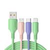 Liquid Silicone One-to-three Data Cables Are Suitable for Android Type-c IOS Mobile Phone V8 Three-in-one Fast Charging Cable