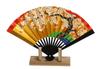 Kyoto Decorative Fan with Black-Dyed Ribs and Stand, Boxed (Cherry Blossom Design, 5-inch)