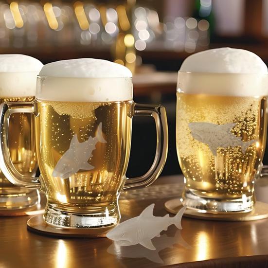 2Pcs Shark Silicone Ice Mold Novelty Cocktail Ice Cube Tray for Whiskey Juice Easy-Release BPA Free Ice Maker Bars Party Supplies