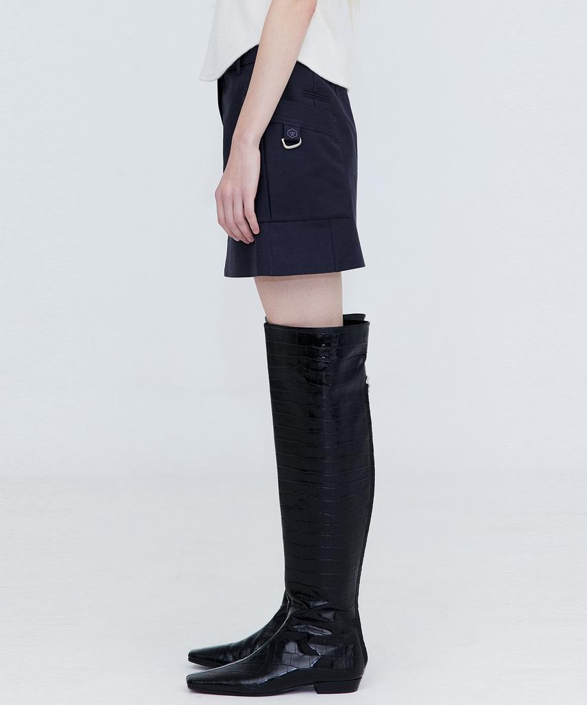 Bundercammer Cotton Cargo Mini Skirt_Charcoal