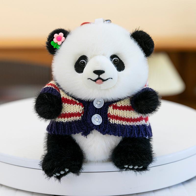 Adorable Panda Cute Sweater Plush Toy Keychain Bag Decoration Birthday Gift