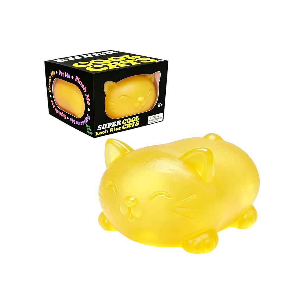 Soft Squeeze Cat Sensory Toy for Stress Relief Squishy Animal Figure for Relaxation and Hand Exercise for Adults and Kids
