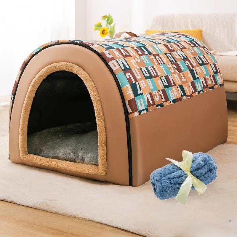 Собачья будка, чтобы держать больших собак в тепле зимой. Собачья будка зимой. Съемный и моющийся для золотистых ретриверов. Подходит для всех сезонов.