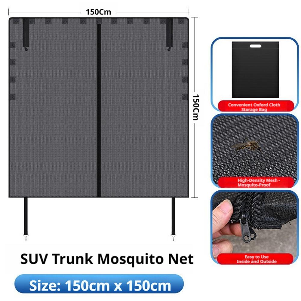 Car Trunk Mosquito Net Magnetic Screen for SUV Tailgate Ventilation Mesh Insect Proof Camping Gear Outdoor Travel Tool