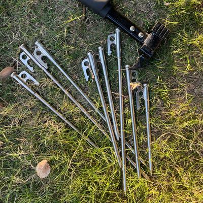 20/25/30/35/40СМ Колышек для палатки из нержавеющей стали Сверхпрочный Для активного отдыха, пешего туризма, кемпинга, палатки, тента, навеса Ветрозащитный Земляной шип Гвоздь Металлический колышек для палатки