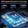 Беспроводные наушники Bluetooth 5.4 с 4 микрофонами ENC с шумоподавлением, 48-часовым временем воспроизведения, светодиодным дисплеем, зарядным чехлом, водонепроницаемыми наушниками IP7 
